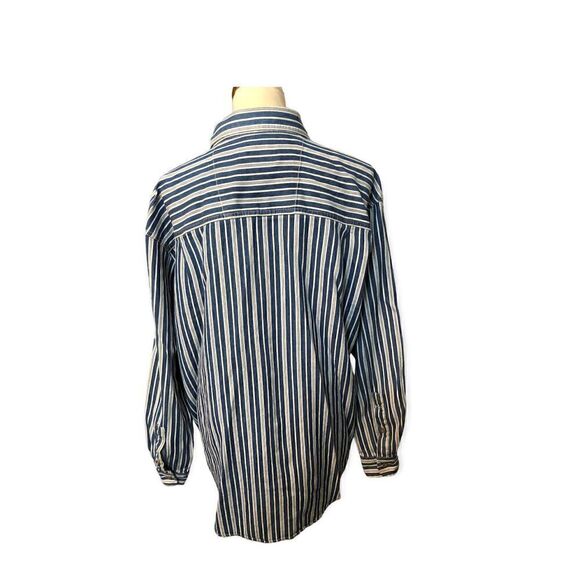 Wrangler Hero blue and white striped button down long sleeves - Picture 6 of 8